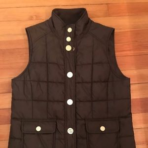 Tory Burch quilted vest w: gold logo buttons